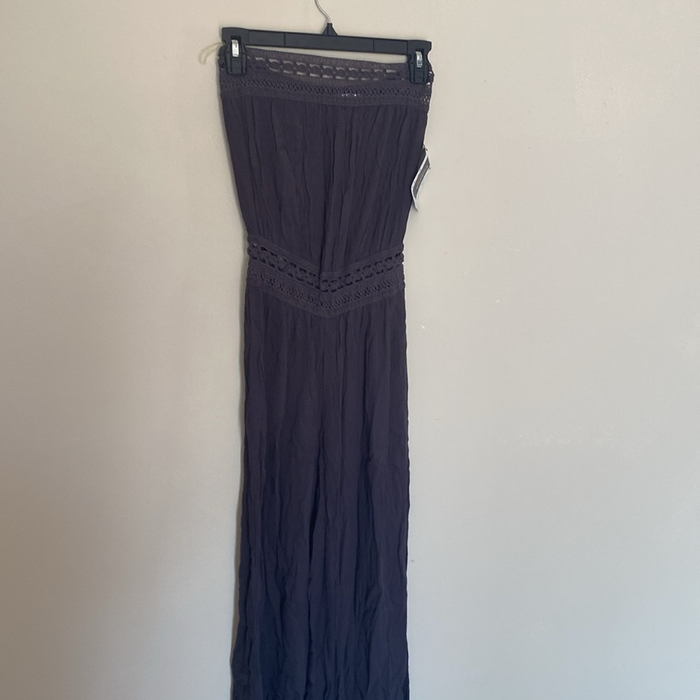 NWT PoshShop LA Charcoal Gray Culottes Wide Leg Jumpsuit | Medium - Picture 7 of 7